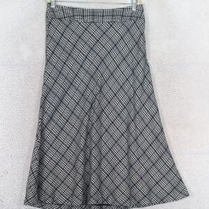 Classic Plaid A-Line Women's Skirt - Black & White